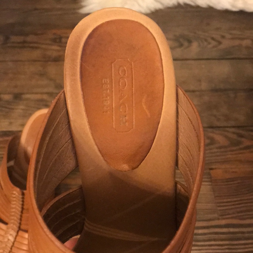Coach Mule Wedges - Camel Brown - Picture 2 of 3